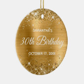 Glittery Gold Foil 30th Birthday Keramisch Ornament (Rechts)