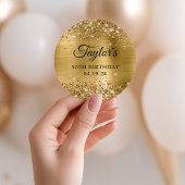 Glittery Gold Foil 30th Birthday Ronde Sticker