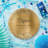 Glittery Gold Foil 40 & Fabulous Papieren Bordje (Feest)