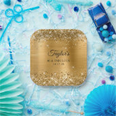 Glittery Gold Foil 40 & Fabulous Papieren Bordje (Feest)