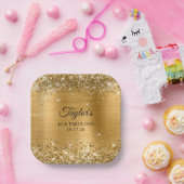 Glittery Gold Foil 40 & Fabulous Papieren Bordje (Feest)