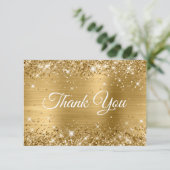 Glittery Gold Foil 40th Birthday Bedankkaart (Staand voorkant)