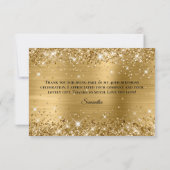 Glittery Gold Foil 40th Birthday Bedankkaart (Achterkant)