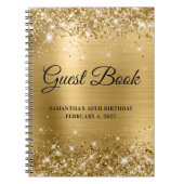 Glittery Gold Foil 40th Birthday Guestbook Notitieboek (Voorkant)