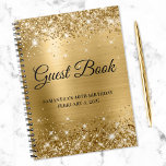 Glittery Gold Foil 40th Birthday Guestbook Notitieboek<br><div class="desc">Creëer je eigen gastenboek voor haar 40ste verjaardagsfeest in dit lege notitieboek. Meisjes faux sparkly,  goudglitter op de boven- en onderrand,  over een gouden gele metalen achtergrond. U kunt de doopvontstijl en grootte aanpassen zoals nodig.</div>