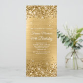 Glittery Gold Foil 40th Birthday Kaart (Staand voorkant)