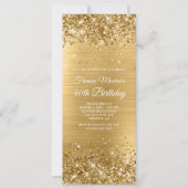 Glittery Gold Foil 40th Birthday Kaart (Voorkant)