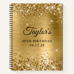 Glittery Gold Foil 40th Birthday Notitieboek