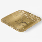Glittery Gold Foil 40th Birthday Papieren Bordje (Gebogen)