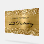 Glittery Gold Foil 40th Birthday Welkom Acryl Bord (Hoek)
