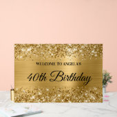 Glittery Gold Foil 40th Birthday Welkom Acryl Bord (Huwelijk)