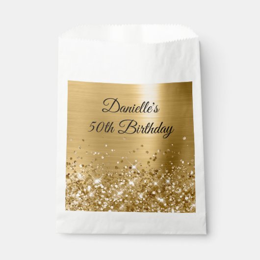 Glittery Gold Foil 50th Birthday Bedankzakje (Voorkant)
