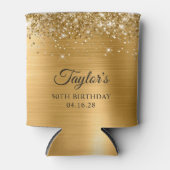 Glittery Gold Foil 50th Birthday Blikjeskoeler (Voorkant)