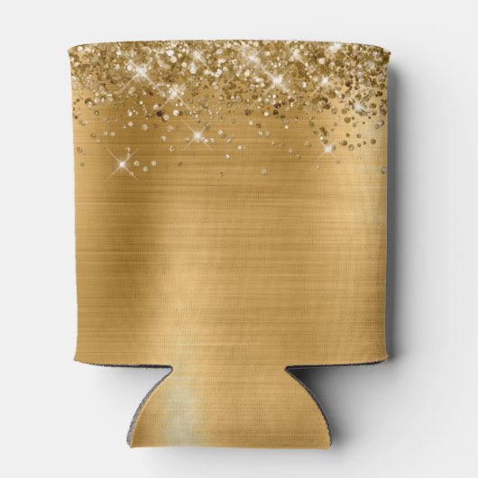 Glittery Gold Foil 50th Birthday Blikjeskoeler (Achterkant)