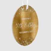 Glittery Gold Foil 50th Birthday Ornament (voorkant)