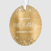 Glittery Gold Foil 50th Birthday Ornament (voorkant)