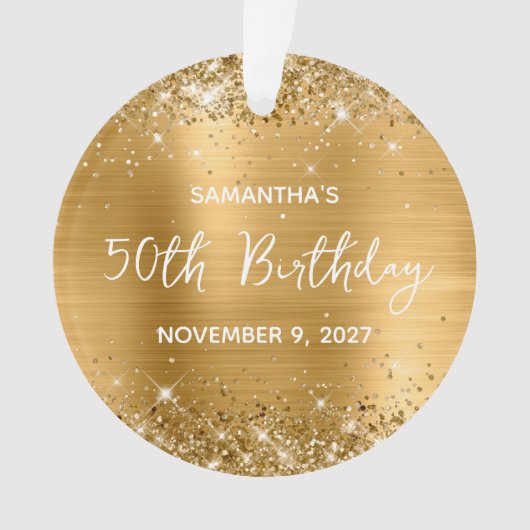 Glittery Gold Foil 50th Birthday Ornament (voorkant)