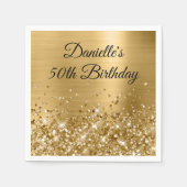 Glittery Gold Foil 50th Birthday Servet (Voorkant)