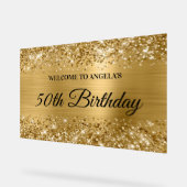 Glittery Gold Foil 50th Birthday Welkom Acryl Bord (Hoek)