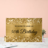 Glittery Gold Foil 50th Birthday Welkom Acryl Bord (Huwelijk)