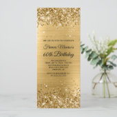 Glittery Gold Foil 60th Birthday Kaart (Staand voorkant)