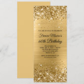Glittery Gold Foil 60th Birthday Kaart (Voorkant / Achterkant)
