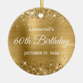 Glittery Gold Foil 60th Birthday Keramisch Ornament (Voorkant)