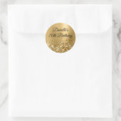 Glittery Gold Foil 70e verjaardag Ronde Sticker (Tas)