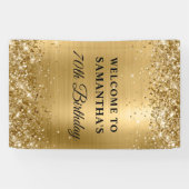 Glittery Gold Foil 70th Birthday Vertical Spandoek (Horizontaal)