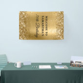 Glittery Gold Foil 70th Birthday Vertical Spandoek (Beurs)