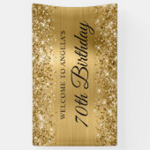 Glittery Gold Foil 70th Verjaardag Welkom Spandoek (Verticaal)