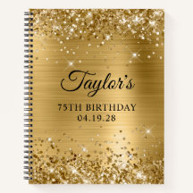 Glittery Gold Foil 75th Birthday Guest