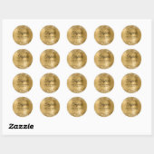 Glittery Gold Foil 75th Birthday Ronde Sticker (Vel)