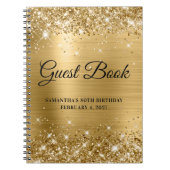 Glittery Gold Foil 80th Birthday Guestbook Notitieboek (Voorkant)
