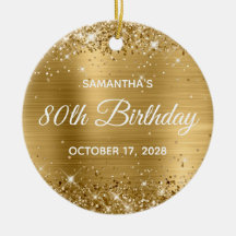 Glittery Gold Foil 80th Birthday