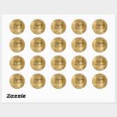 Glittery Gold Foil 80th Birthday Ronde Sticker (Vel)