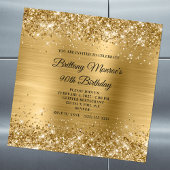 Glittery Gold Foil 90th Birthday Magnetische Uitnodiging