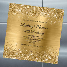 Glittery Gold Foil 90th Birthday