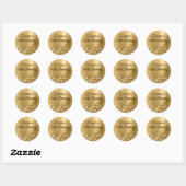Glittery Gold Foil 90th Birthday Ronde Sticker (Vel)