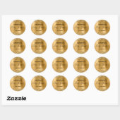 Glittery Gold Foil Baby shower Ronde Sticker (Vel)