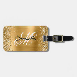Glittery Gold Foil Bagagelabel