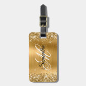 Glittery Gold Foil Bagagelabel (Voorkant verticaal)