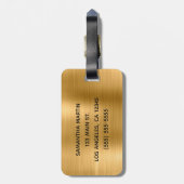 Glittery Gold Foil Bagagelabel (Achterkant verticaal)