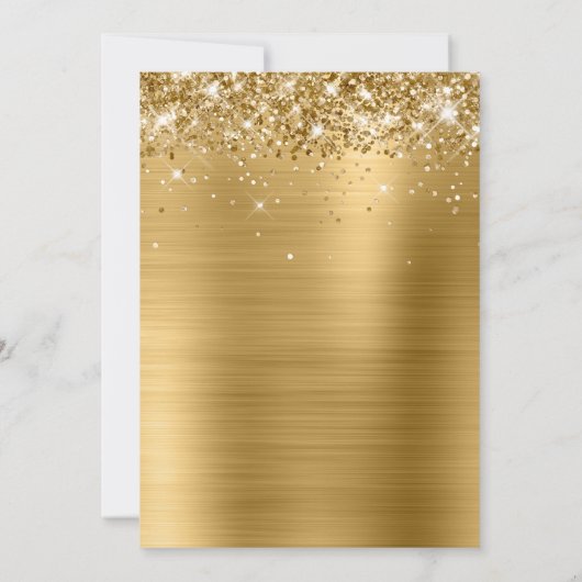 Glittery Gold Foil Bespaar op datum Kaart (Achterkant)