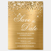 Glittery Gold Foil Bespaar op datum Magneet (Voorkant)