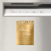 Glittery Gold Foil Bespaar op datum Magneet (Insitu (Vaatwasser))