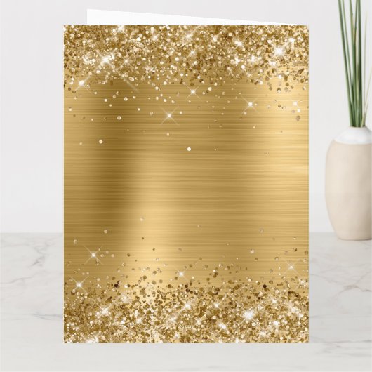 Glittery Gold Foil Big Happy Birthday Kaart (Achterkant)