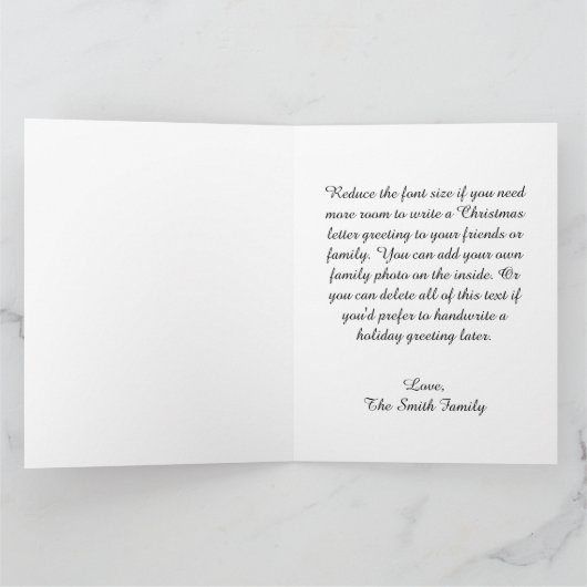 Glittery Gold Foil Big Merry kerst Kaart (Binnen)