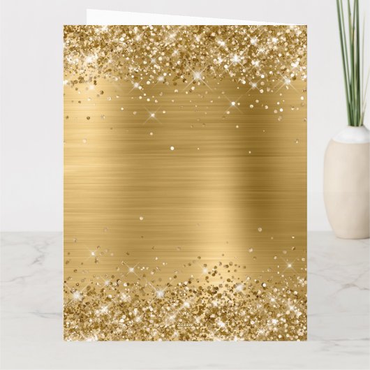 Glittery Gold Foil Big Merry kerst Kaart (Achterkant)