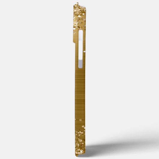 Glittery Gold Foil Black en White Monogram Case-Mate iPhone Case (Achterkant / Links)